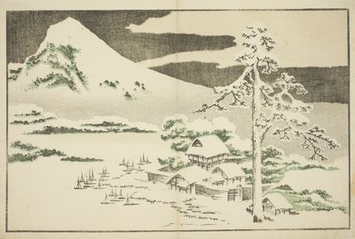 Mount Fuji in de Winter, uit Het Prentenboek van Realistische Schilderijen van Hokusai door Katsushika Hokusai