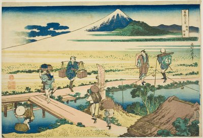 Nakahara in de Provincie Sagami (Soshu Nakahara), uit de serie "Zesendertig Zichten op de Berg Fuji (Fugaku sanjurokkei)" door Katsushika Hokusai