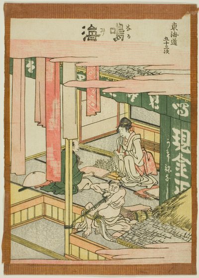 Narumi, uit de serie "Drieënvijftig Stations van de Tokaido (Tokaido gojusan tsugi)" door Katsushika Hokusai