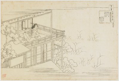 Nr. 91 uit de serie Honderd Gedichten Verklaard door de Verpleegster, Edo-periode, ca. 1835-1836 door Katsushika Hokusai