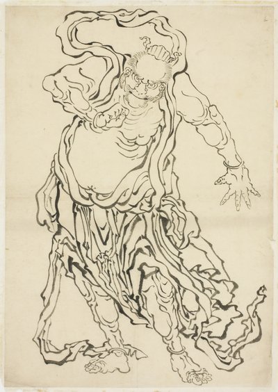 Een van de Nio (Een Beschermer) door Katsushika Hokusai