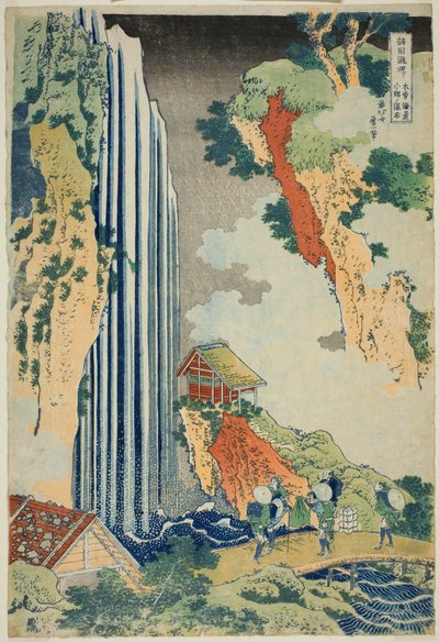 Ono-waterval op de Kisokaido, uit de serie "Een rondreis langs watervallen in verschillende provincies" door Katsushika Hokusai