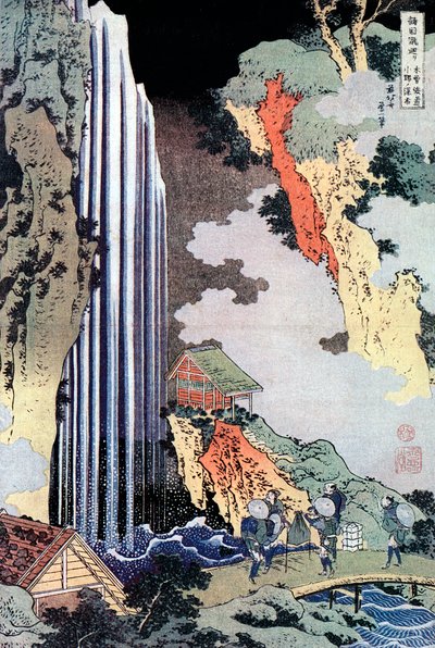 Ono Waterval Langs de Kisokaido, ca. 1780-1849 door Katsushika Hokusai