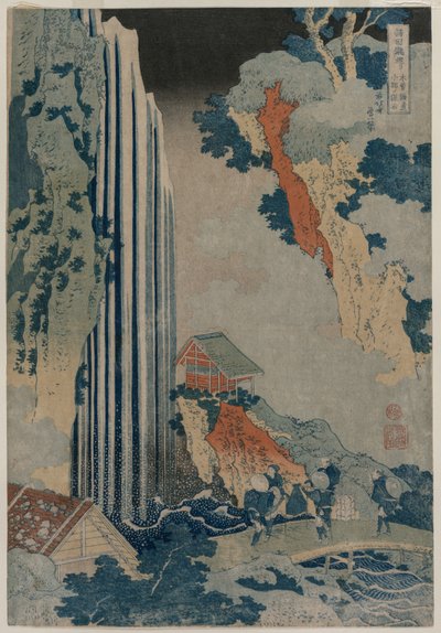 Ono-waterval op de Kiso-weg uit de serie een Rondreis langs Watervallen in de Provincies, begin 1830s door Katsushika Hokusai