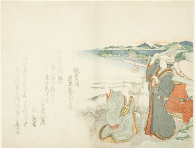 Bedevaart naar Enoshima door Katsushika Hokusai