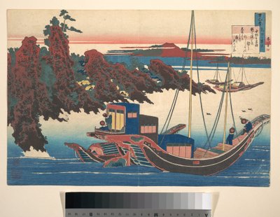 Gedicht van Chūnagon Yakamochi (Ōtomo no Yakamochi), uit de bundel Honderd gedichten uitgelegd door de kindermeid (Hyakunin isshu uba ga etoki) door Katsushika Hokusai