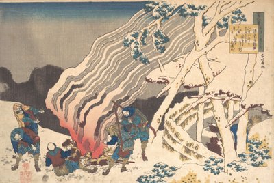 Gedicht van Minamoto no Muneyuki Ason, uit de serie Honderd Gedichten uitgelegd door de Verzorgster door Katsushika Hokusai