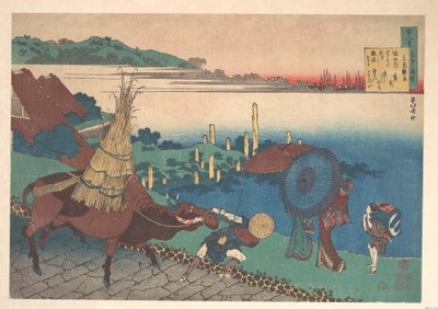 Gedicht van Motoyoshi Shinnō, uit de reeks Honderd gedichten uitgelegd door de verpleegster (Hyakunin isshu uba ga etoki) door Katsushika Hokusai