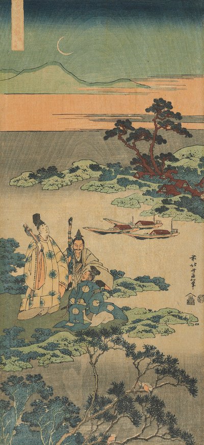 Print uit de serie "Een ware spiegel van Chinese en Japanse gedichten" door Katsushika Hokusai