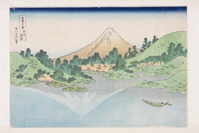 Reflectie in het Misaka-meer, provincie Kai door Katsushika Hokusai