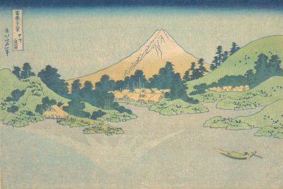Reflectie in het meer bij Misaka in de provincie Kai Koshu Misaka suimen, uit de serie, ca. 1830-32 door Katsushika Hokusai