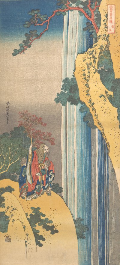 Ri Haku uit de serie Spiegels van Japanse en Chinese gedichten door Katsushika Hokusai