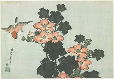 Roosmalva en mus, ca. 1832 door Katsushika Hokusai