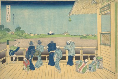 Sazai Hall in de Tempel van de Vijfhonderd Arhats Gohyaku Rakanji Sazaido, ca. 1830-32 door Katsushika Hokusai