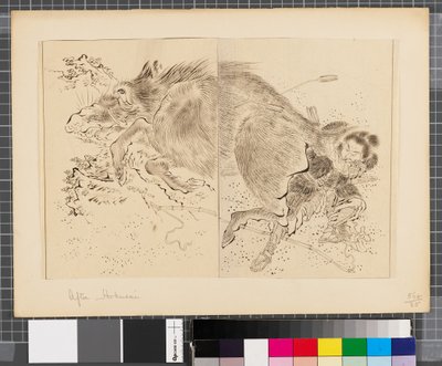 Scènes uit de oorlog tussen Japan en Korea, eind 18e-begin 19e eeuw door Katsushika Hokusai