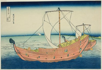 Zeeweg bij de provincie Kazusa, uit de serie "Zesendertig gezichten op de berg Fuji" door Katsushika Hokusai