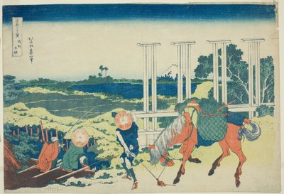 Senju in de provincie Musashi, uit de serie "Zesendertig gezichten op de berg Fuji" door Katsushika Hokusai