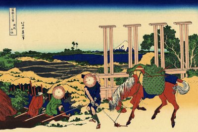 Senju in de Musachi provincie, c.1830 (houtsnede) door Katsushika Hokusai