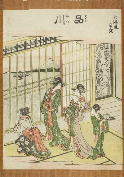 Shinagawa, uit de serie Drieënvijftig stations van de Tokaido door Katsushika Hokusai