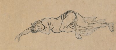 Slapende man, laat 18e-begin 19e eeuw door Katsushika Hokusai
