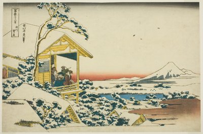 Sneeuwochtend vanuit Koishikawa, uit de serie "Zesendertig Zichten op de Fuji" door Katsushika Hokusai