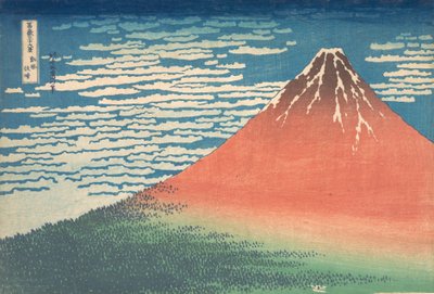 Zuidelijke Wind, Heldere Lucht (Red Fuji), uit de serie Dertig..., ca. 1830-32 door Katsushika Hokusai