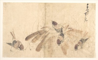 Mussen door Katsushika Hokusai