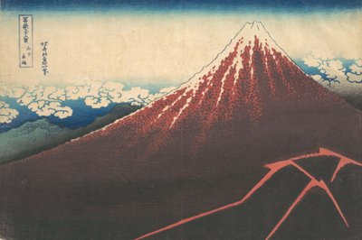 Storm onder de berg Fuji, uit de serie Zesendertig gezichten op de berg door Katsushika Hokusai