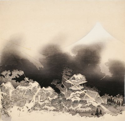 Storm in de bergen door Katsushika Hokusai