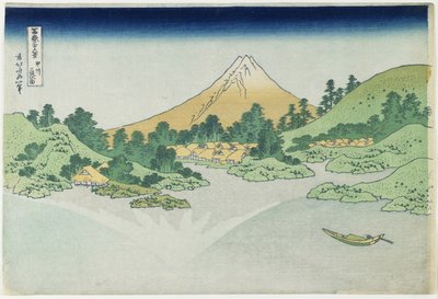 Oppervlakte van het water bij Misaka in de provincie Ko_shu_ door Katsushika Hokusai