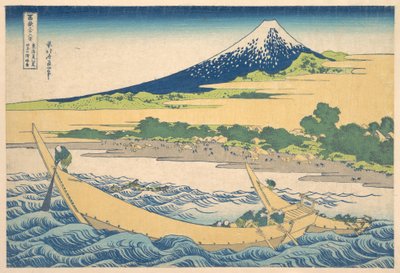 De baai van Tago bij Ejiri aan de Tōkaidō (Tōkaidō Ejiri Tago no ura ryaku zu), uit de serie „Zesendertig gezichten op de berg Fuji“ (Fugaku sanjūrokkei) door Katsushika Hokusai