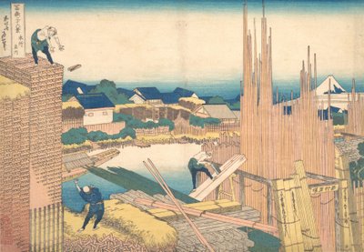 Tatekawa in Honjo, uit de serie Zesendertig Zichten op de Berg Fuji door Katsushika Hokusai