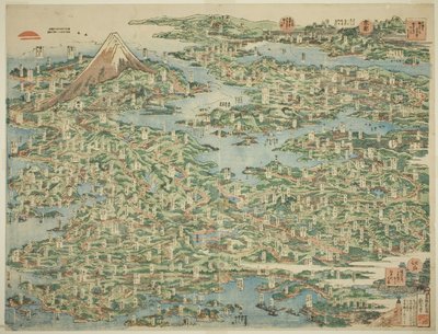 De beroemde plaatsen aan de Tokaido in één oogopslag (Tokaido meisho ichiran) door Katsushika Hokusai