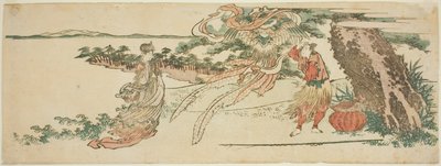 De verentooi (Hagoromo) door Katsushika Hokusai