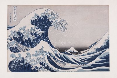 De holte van de diepe zeegolf bij Kanagawa door Katsushika Hokusai