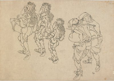 De leeuwendans, late 18e-vroege 19e eeuw door Katsushika Hokusai
