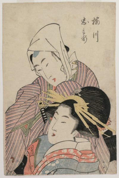De Geliefden Umegawa en Chubei door Katsushika Hokusai