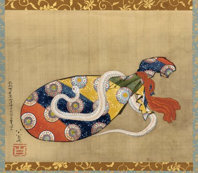 De Luit en Witte Slang van Benten, Edo Periode door Katsushika Hokusai