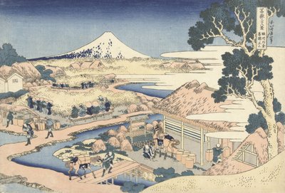 De theeplantage van Katakura in de provincie Suruga door Katsushika Hokusai