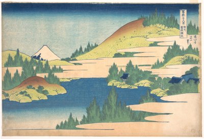Het meer van Hakone in de provincie Sagami uit een serie 36 Zichten op de berg Fuji, 1830-1833 door Katsushika Hokusai