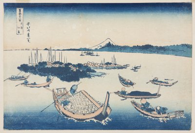 Tsukuda-jima in de provincie Musashi door Katsushika Hokusai