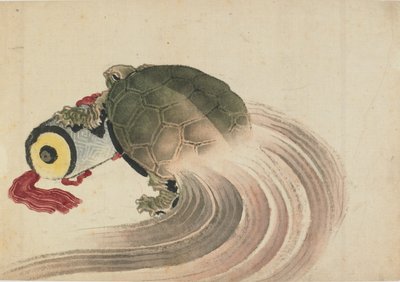 Schildpad rustend op een rol, laat 18e-begin 19e eeuw door Katsushika Hokusai