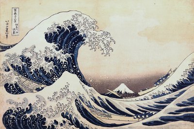 Onder de golf bij Kanagawa door Katsushika Hokusai