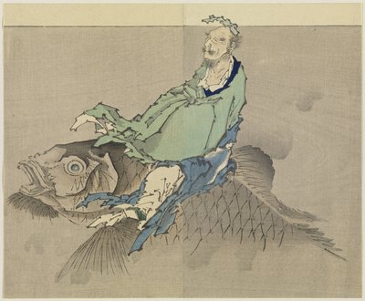 Zonder titel, 1890 (houtsnede, inkt en kleur op papier) door Katsushika Hokusai