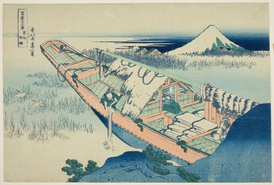 Ushibori in de Provincie Hitachi (Joshu Ushibori), uit de serie "Zesendertig Zichten op de Berg Fuji (Fugaku sanjurokkei)" door Katsushika Hokusai