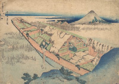 Ushibori in de provincie Hitachi (Joshu Ushibori), uit de serie Zesendertig gezichten op... door Katsushika Hokusai