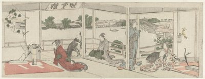 Bloemstukken bekijken door Katsushika Hokusai