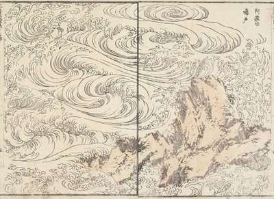 Draaikolk bij Awa, 1817 door Katsushika Hokusai