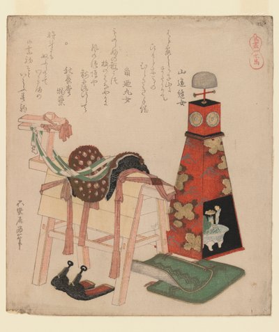 Houten paard, uit de serie Paarden, 1822 door Katsushika Hokusai
