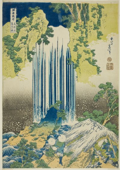 Yoro-watervallen in de provincie Mino (Mino no Yoro no taki), uit de serie "Een Rondreis langs Watervallen in Verschillende Provincies (Shokoku taki meguri)" door Katsushika Hokusai